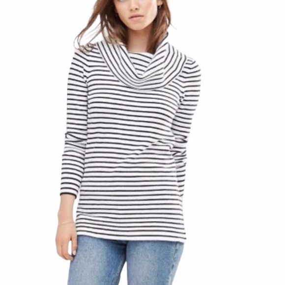 French Connection Striped Soft Cowl Turtleneck - Picture 2 of 4